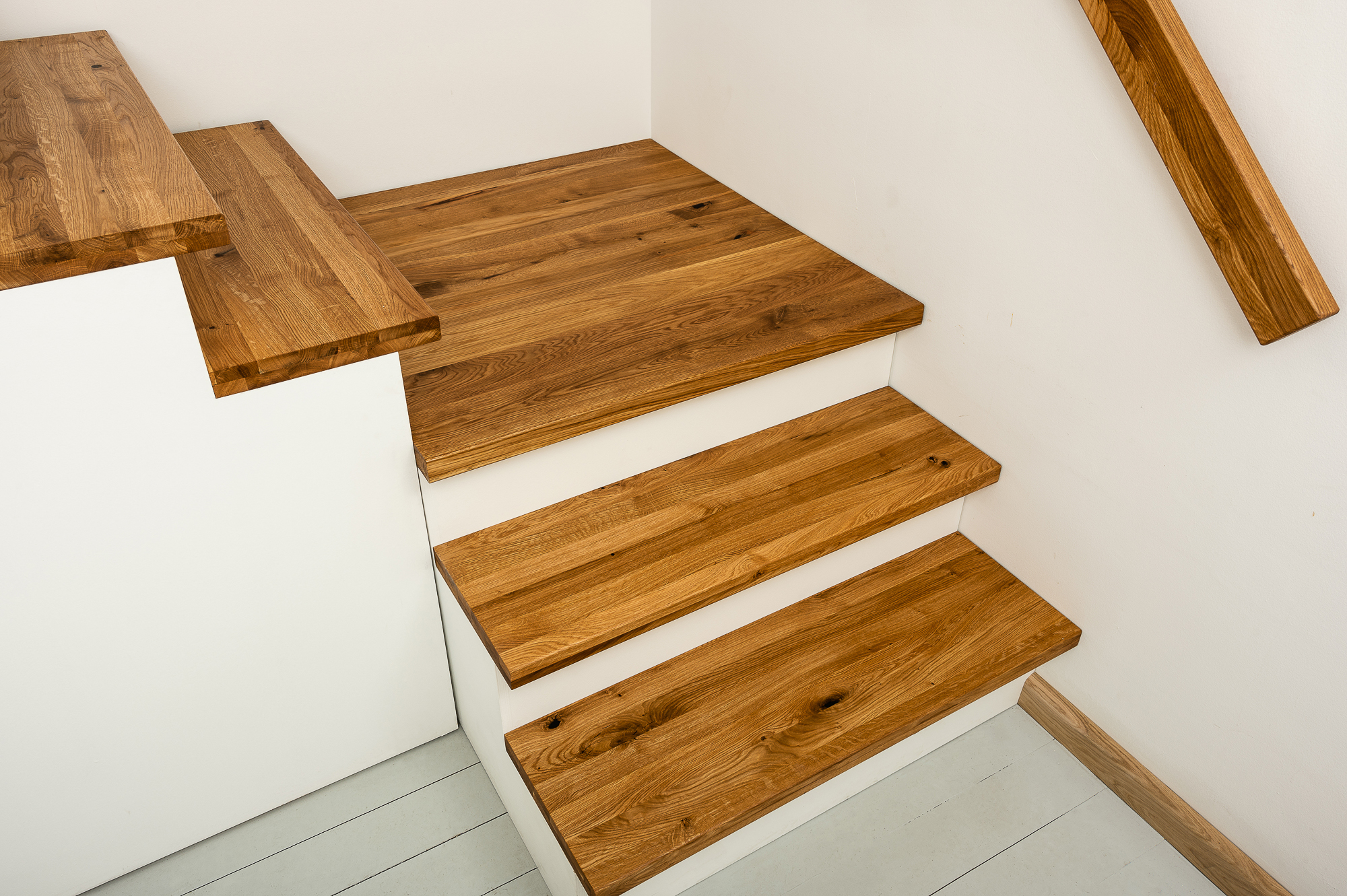 Lignau - Podest Treppenplatform Tischplatte Esstisch Eiche Rustikal 40 mm  Naturgeölt Arbeitsplatte Massivholzplatte