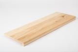 Window sill Solid Ash Hardwood with overhang Rustic grade, 20 mm hard wax oil nature white